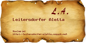 Leitersdorfer Aletta névjegykártya